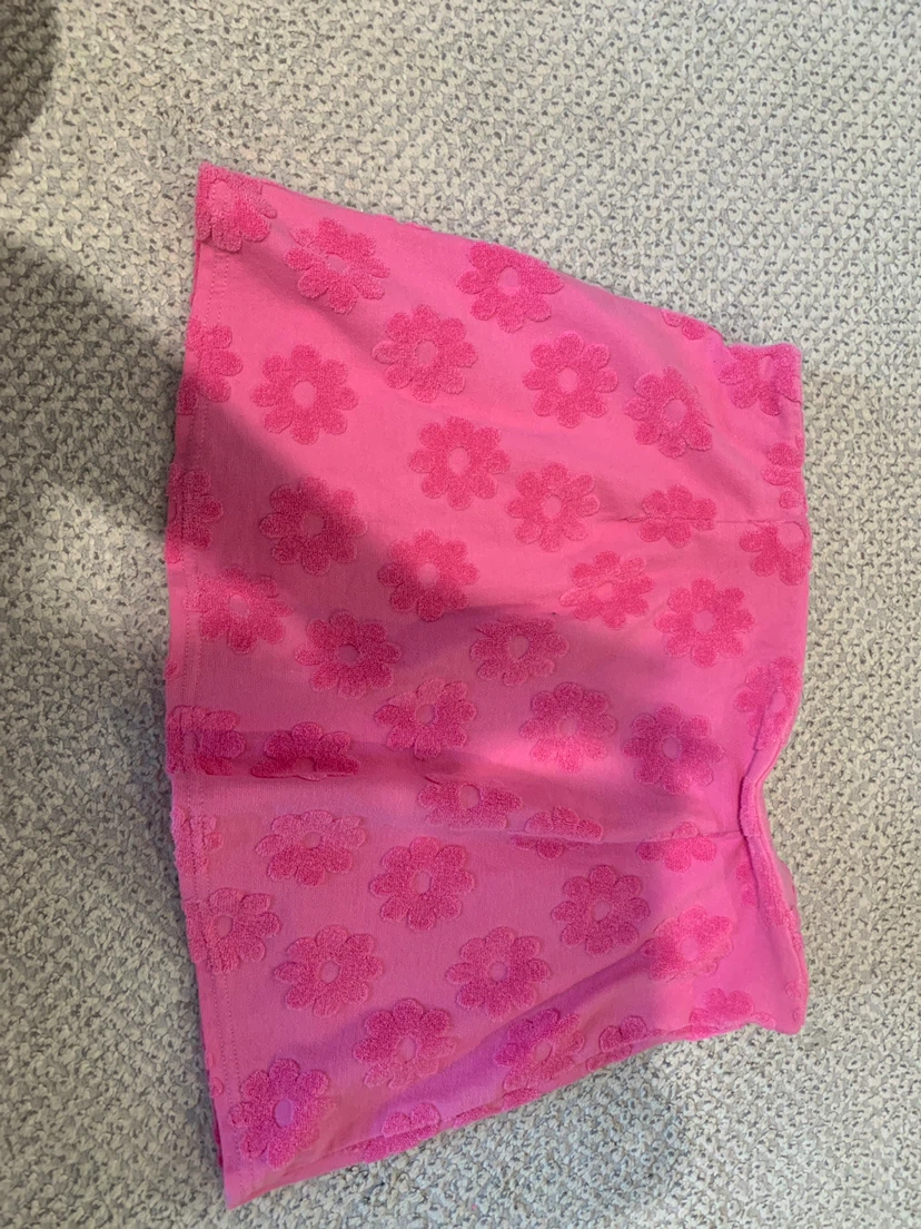 American Eagle Pink Floral Terry Cloth Mini Skirt