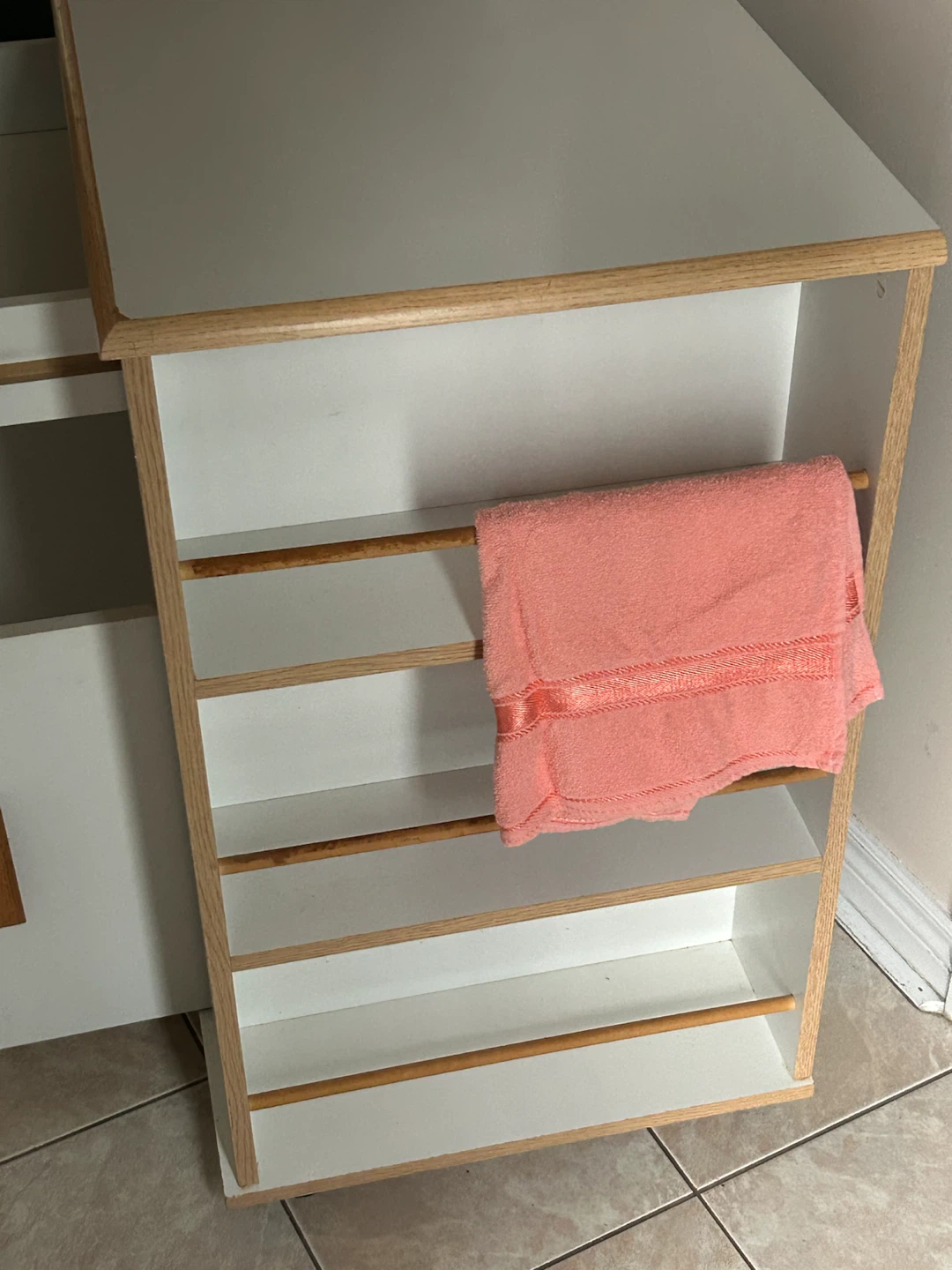 White Kitchen Cart with Wood Accents - photo 3
