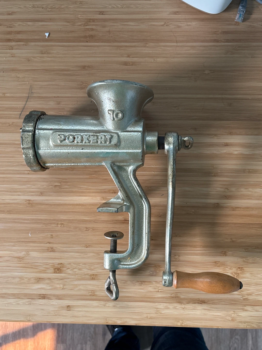 Vintage Metal Meat Grinder Made in Czechoslovakia - photo 2