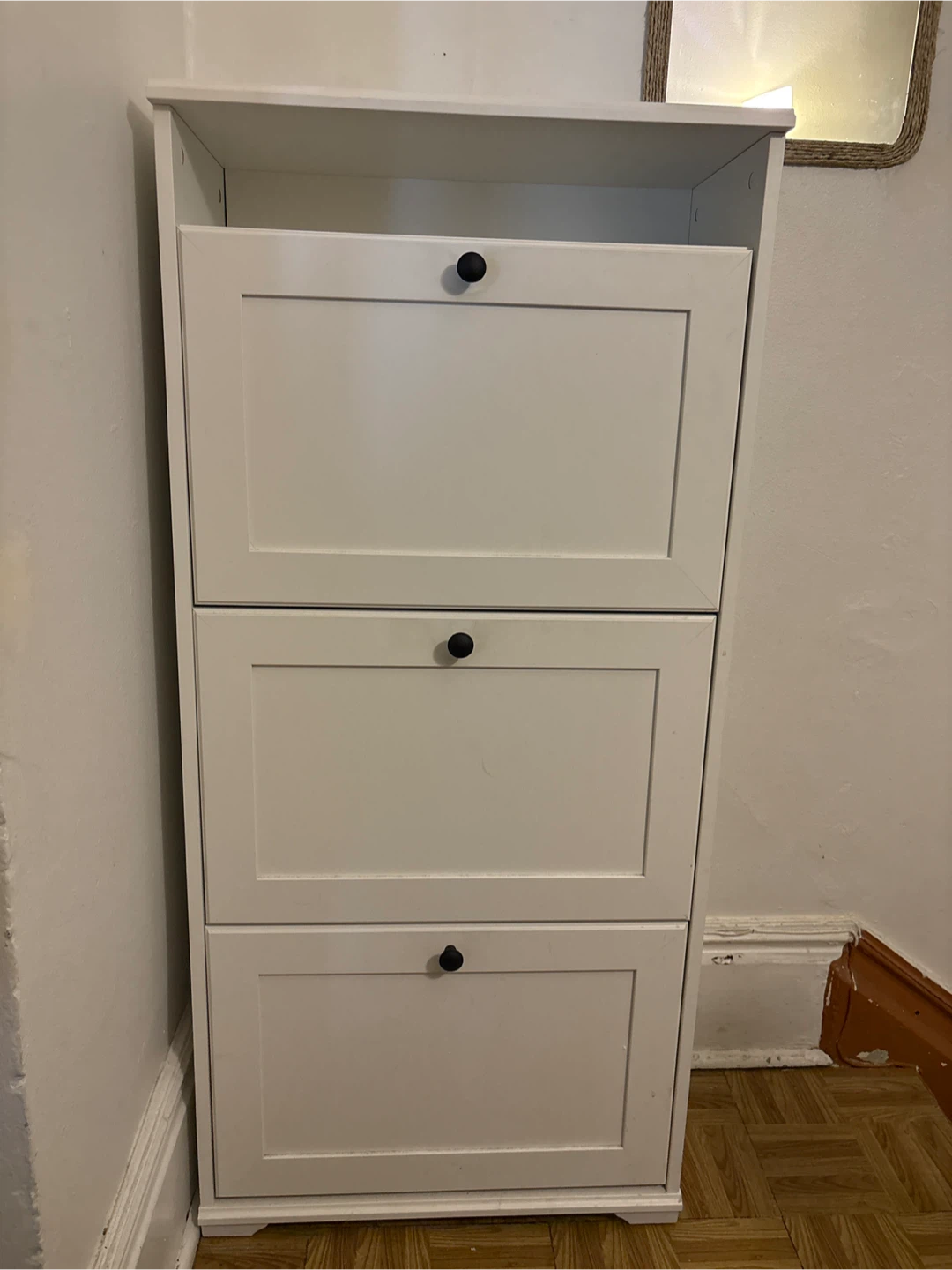 IKEA Hemnes shoe cabinet with 3 compartments white