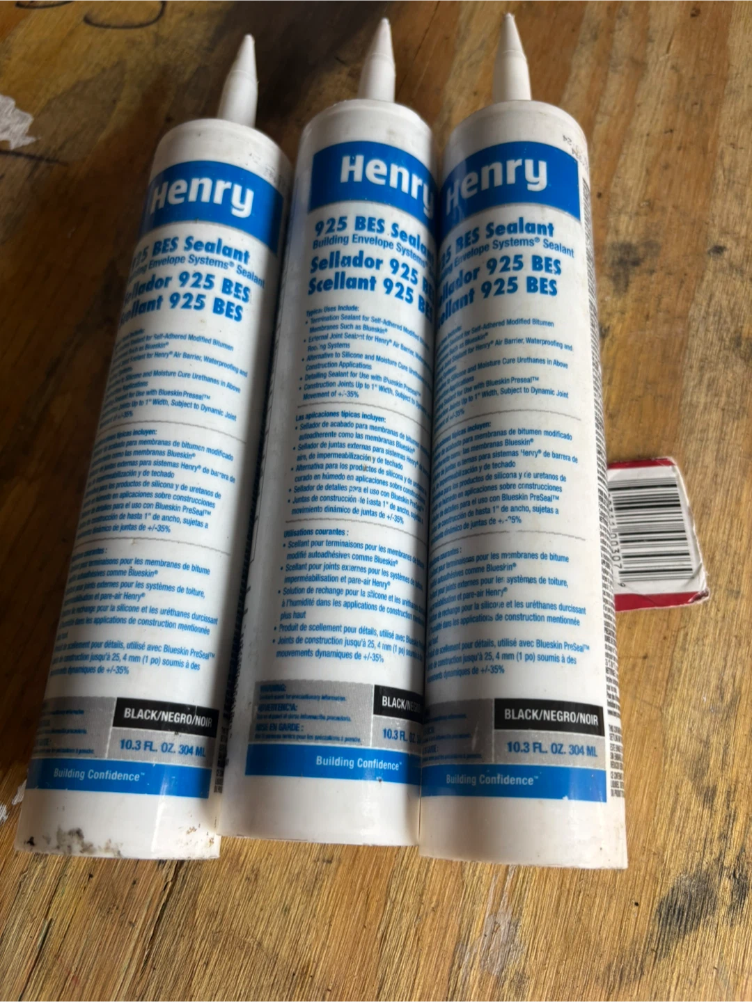 Henry 925 BES Sealant - Black/Negro/Noir (3 tubes)