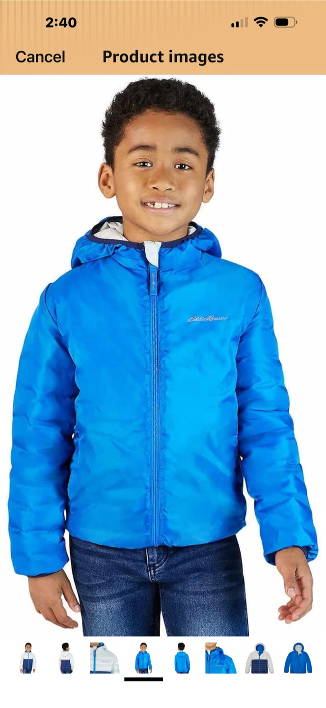 Eddie Bauer Youth Reversible light Jacket S 7/8
