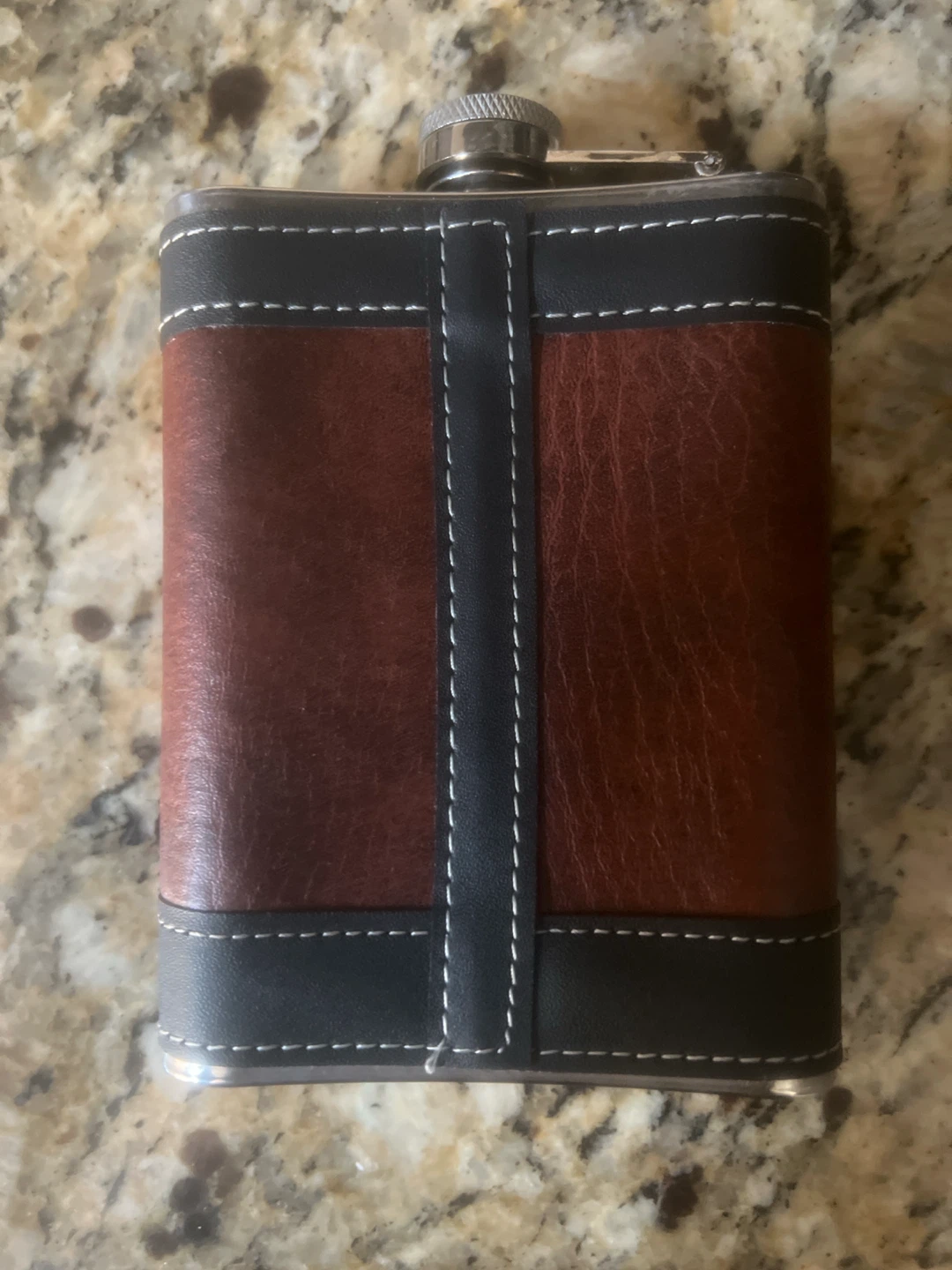 Leather Flask with Embossed Design - photo 2