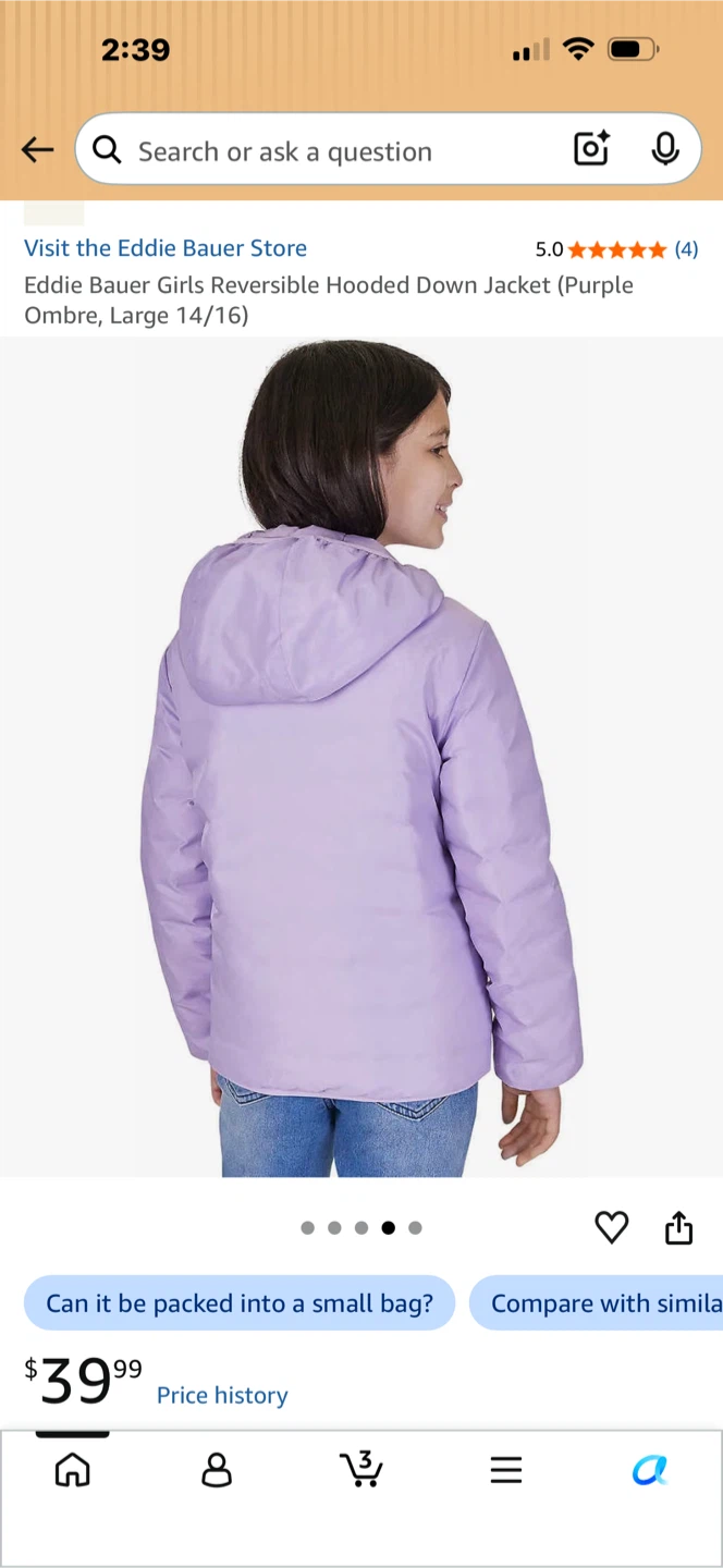 Eddie Bauer Girls Reversible light  Jacket XS 5-6 - photo 3