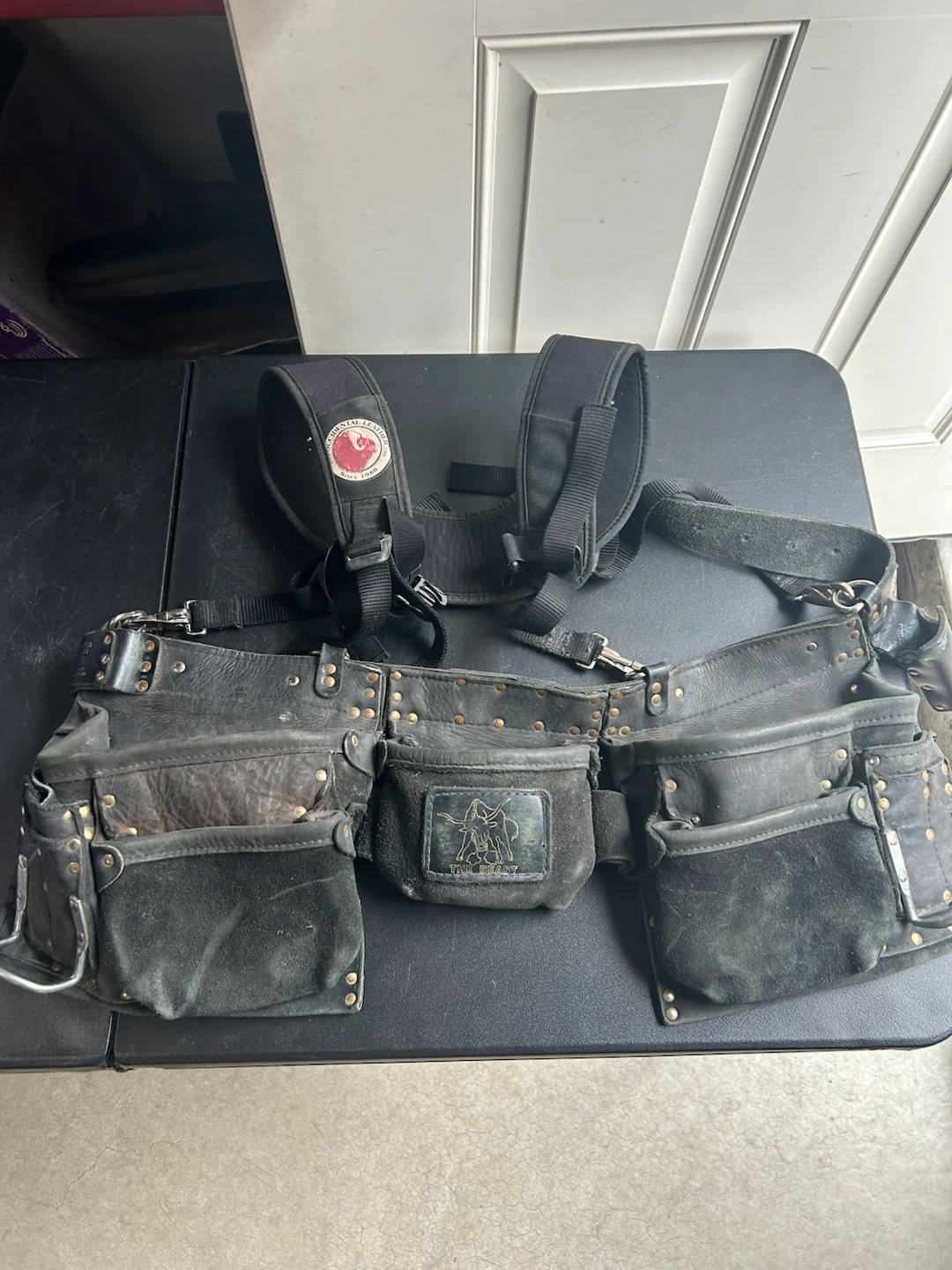 Leather The Beast Tool Belt with Suspenders