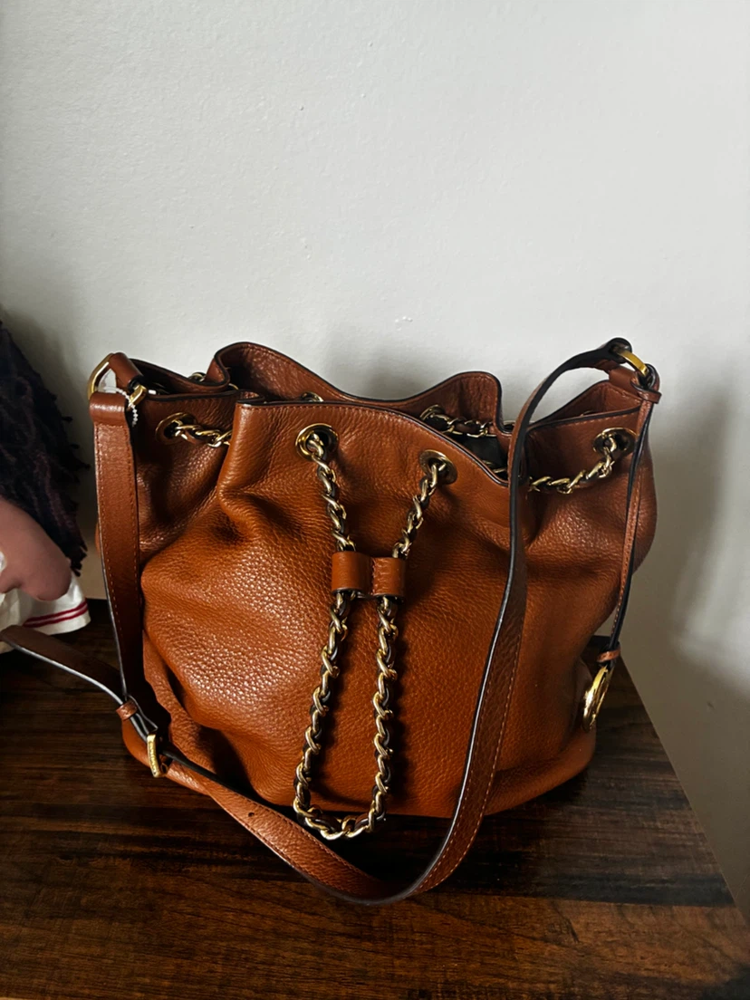 Michael Kors Brown Leather Bucket Bag