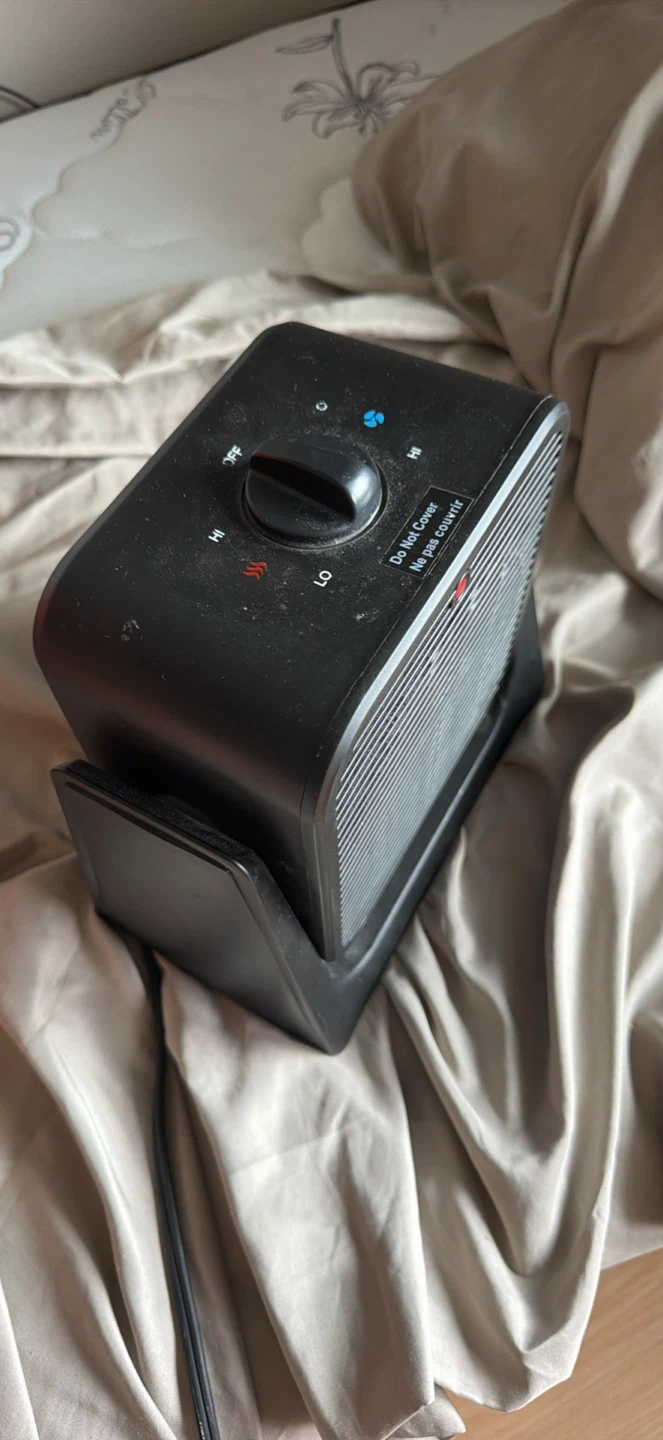 Black Portable Electric Heater & Fan