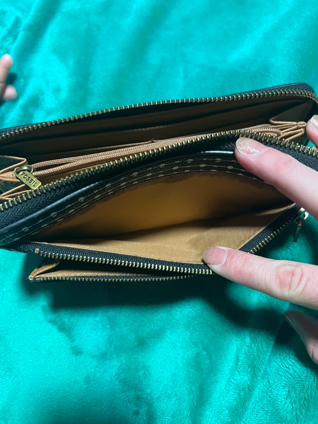 Fossil Zip Around Wallet - Black & white - photo 4