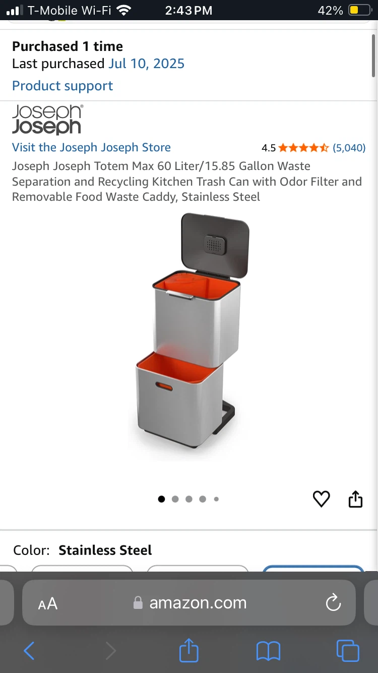 Joseph Joseph Totem Mac Trash bin