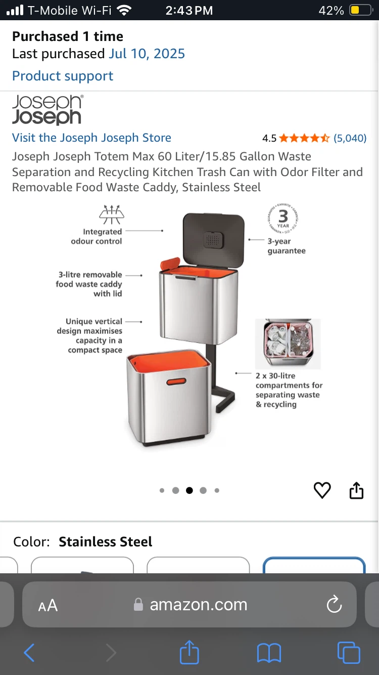 Joseph Joseph Totem Mac Trash bin - photo 2