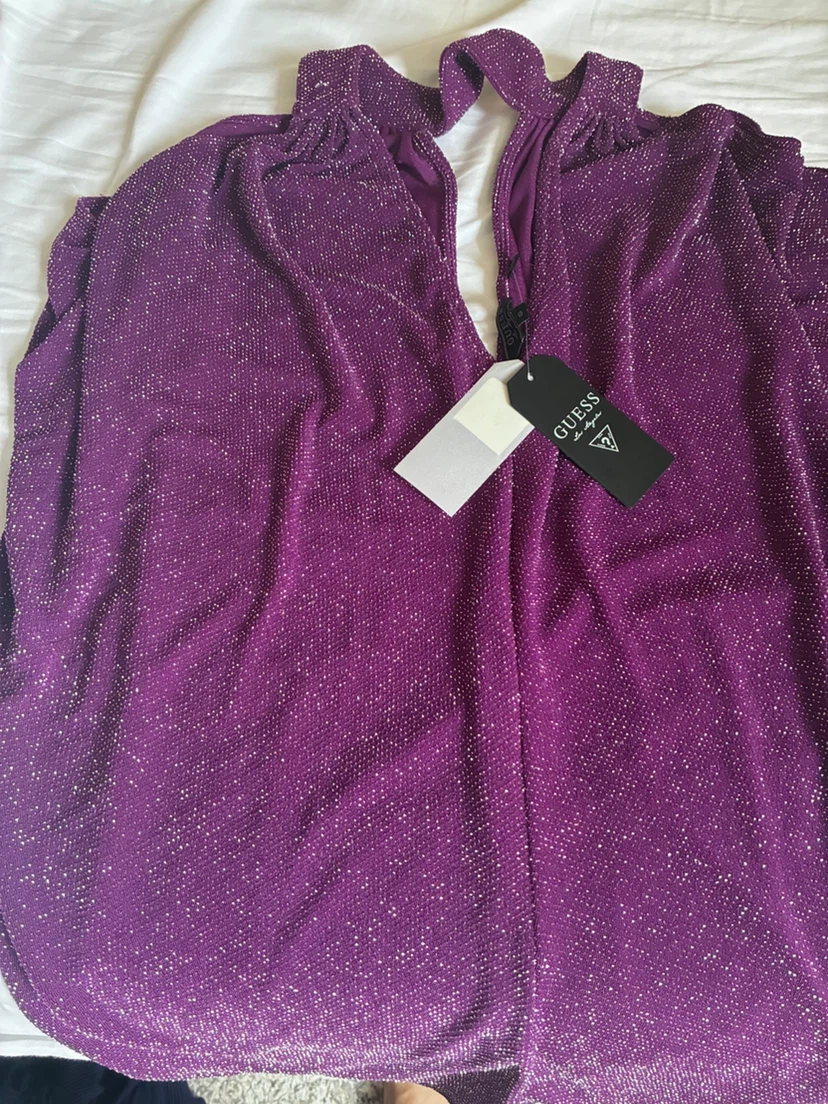 Guess Purple Sparkly Top - Size S