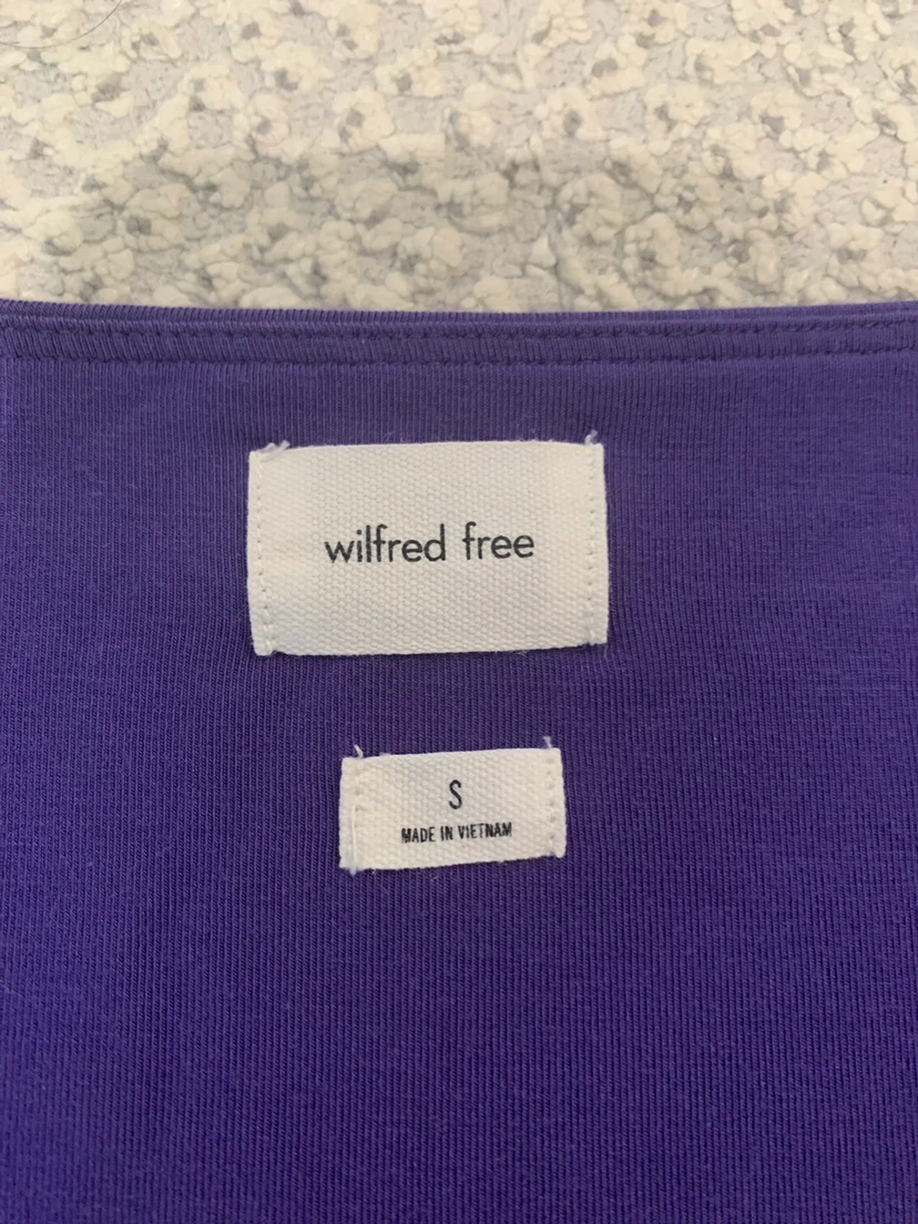 Wilfred Free Purple Long Sleeve Crop Top - Size S - photo 2