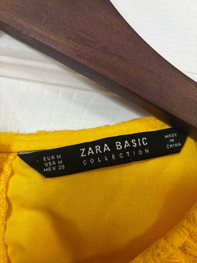 Zara Basic Collection Yellow Lace Dress Size M - photo 2
