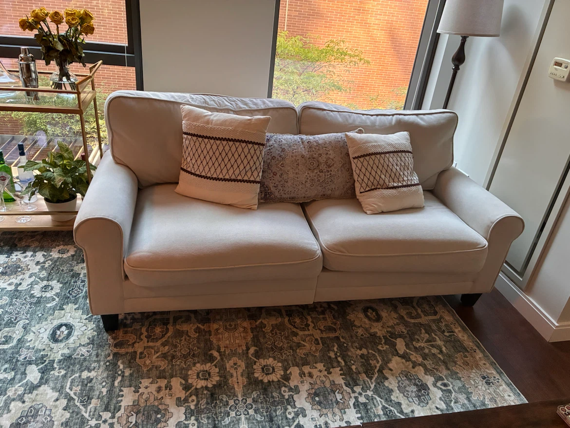 Light Beige Loveseat Sofa