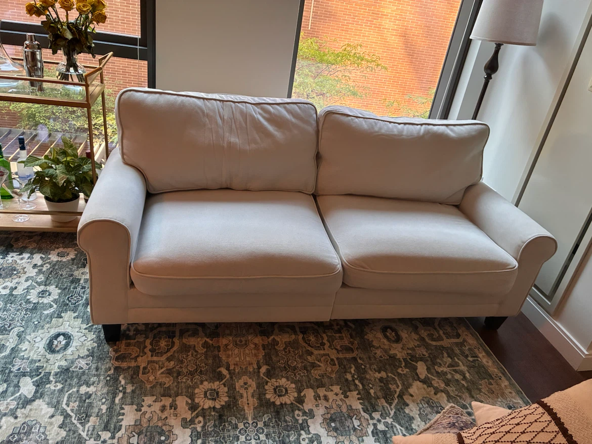 Light Beige Loveseat Sofa - photo 2