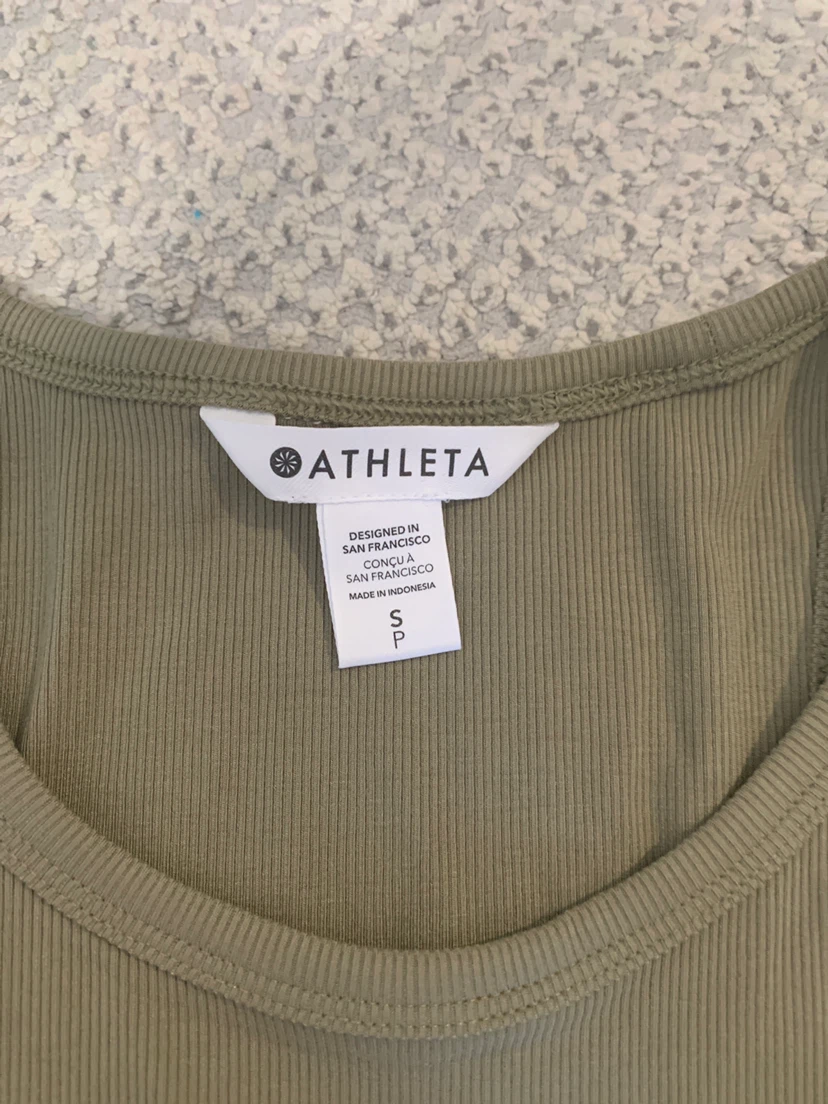 Athleta Ribbed Racerback Tank Top - Olive Green - Size S - photo 2
