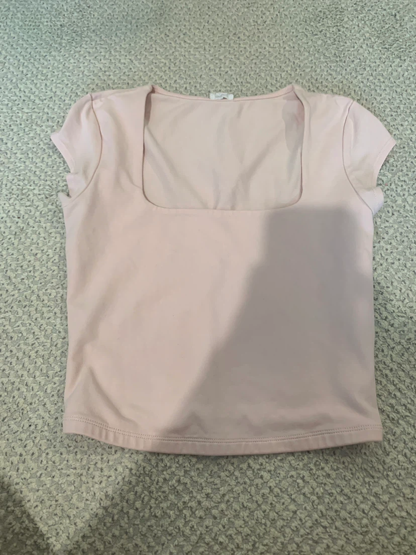 Garage Pink Square Neck Top