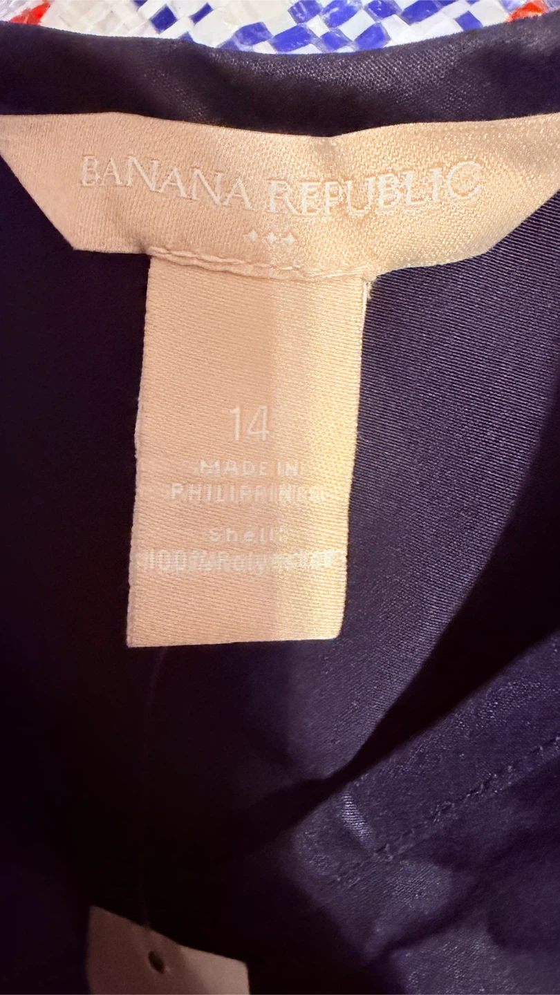 Banana Republic Navy Tiered Shell Top Size 14 - photo 5