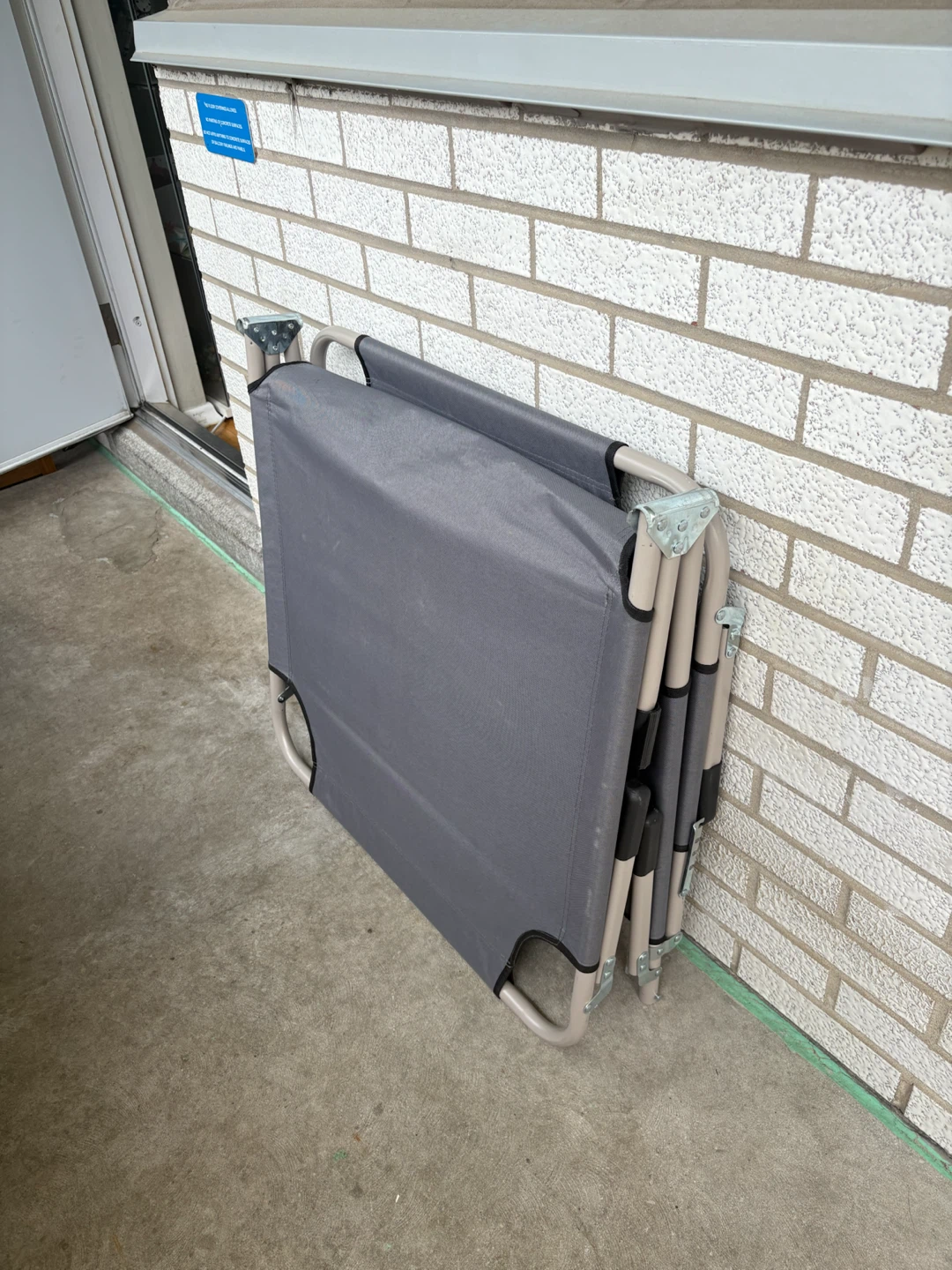 folding camping cot in grey - photo 4