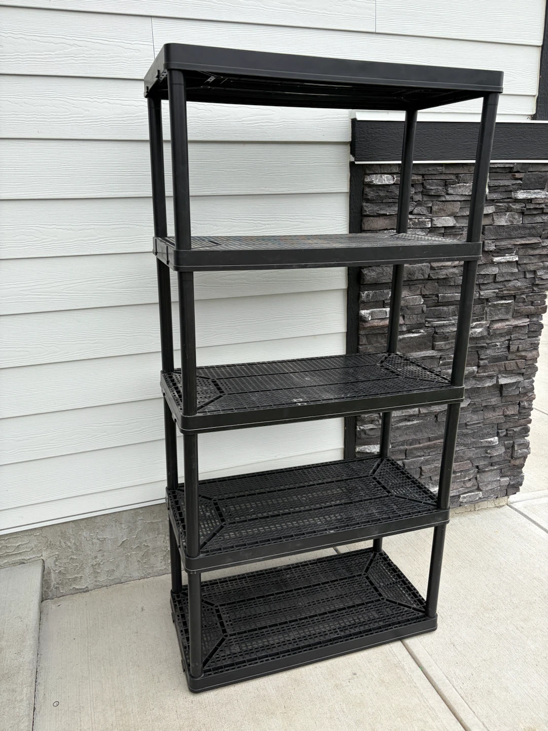 Black storage shelf