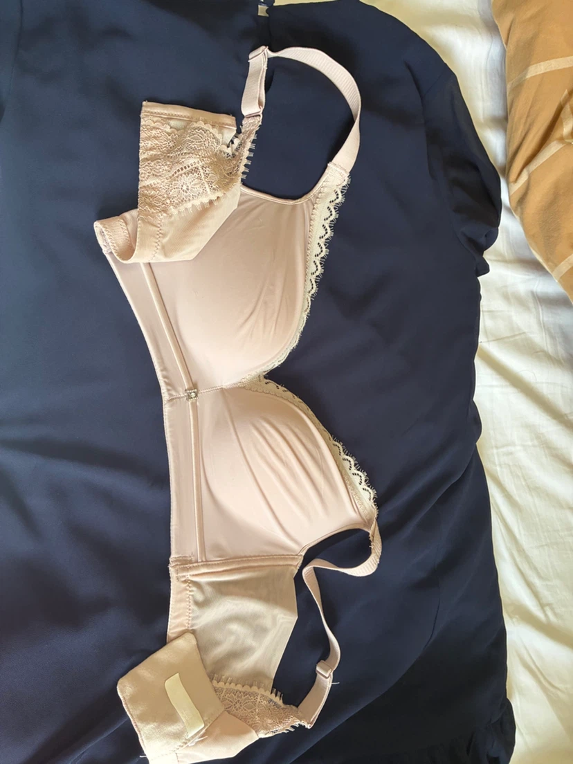 Beige Lace Trim Bra