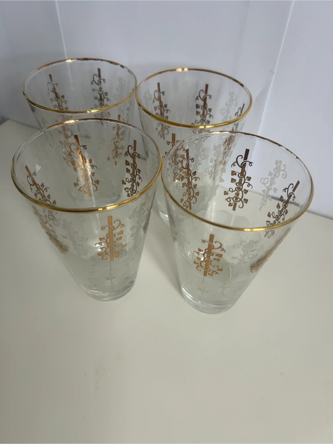 Four Vintage Cocktail Glasses