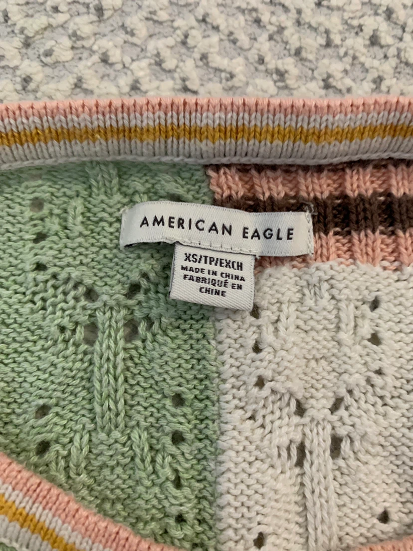 American Eagle Patchwork Sweater Vest XS - photo 2