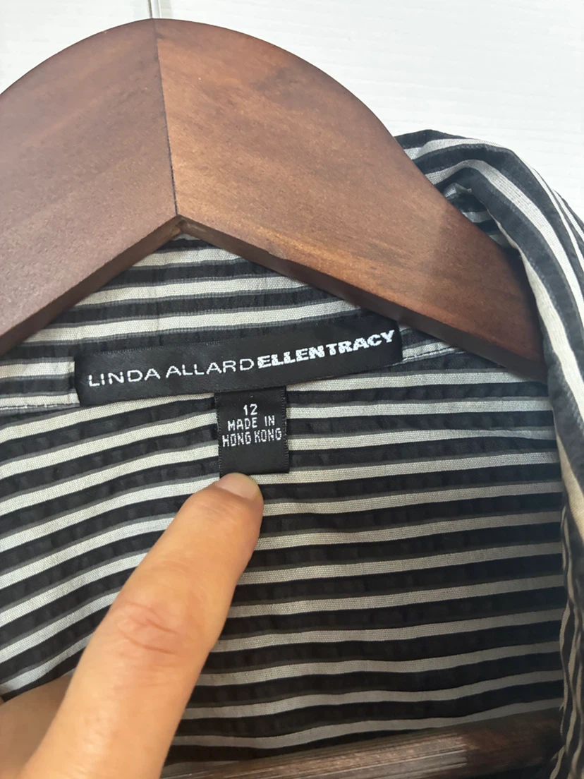 Linda Allard Ellen Tracy Striped Button-Up Shirt Size 12 - photo 2