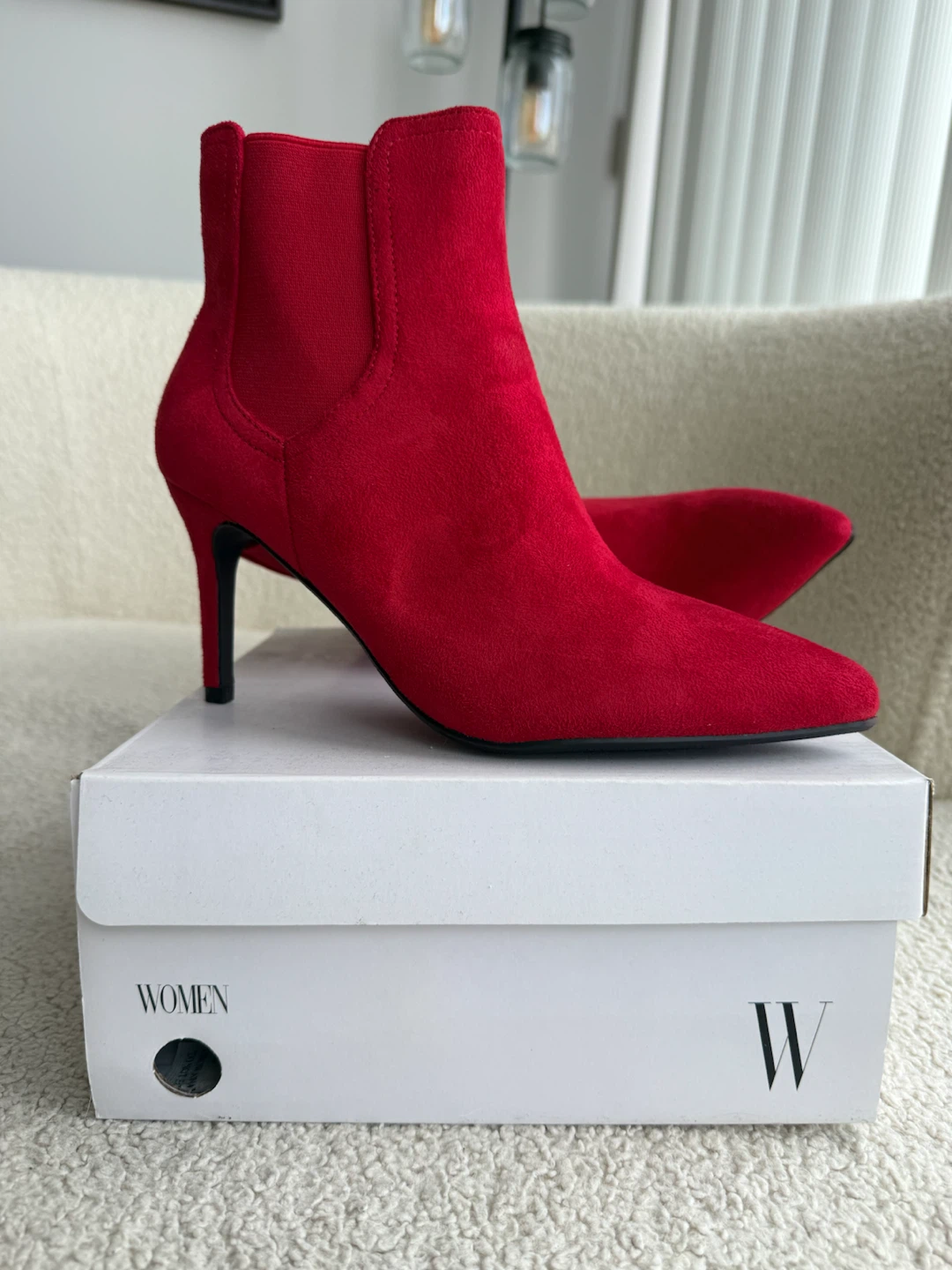 Red Suede Ankle Boots