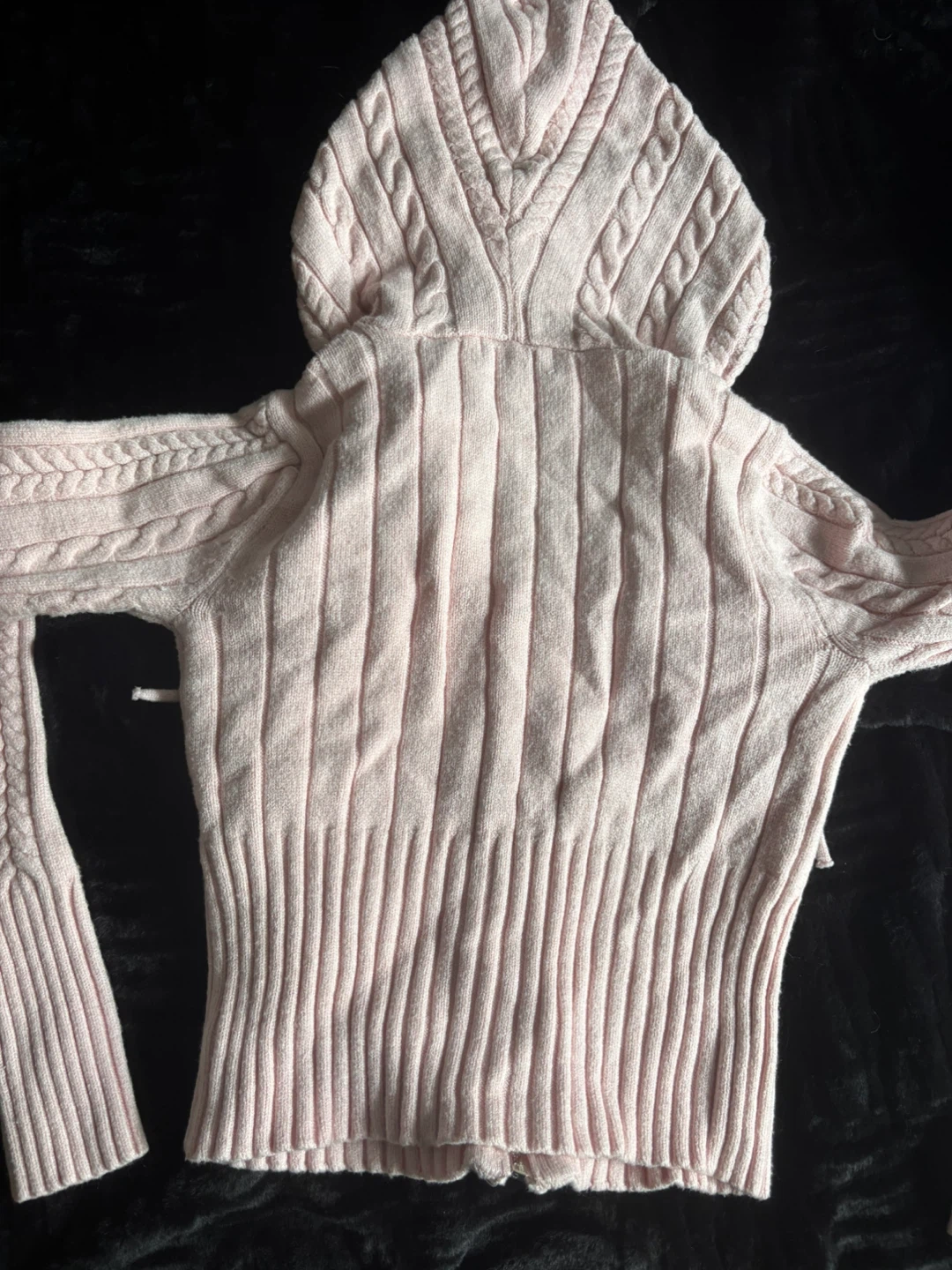 Streetwear Society pink cable knit zip-up hoodie - photo 2