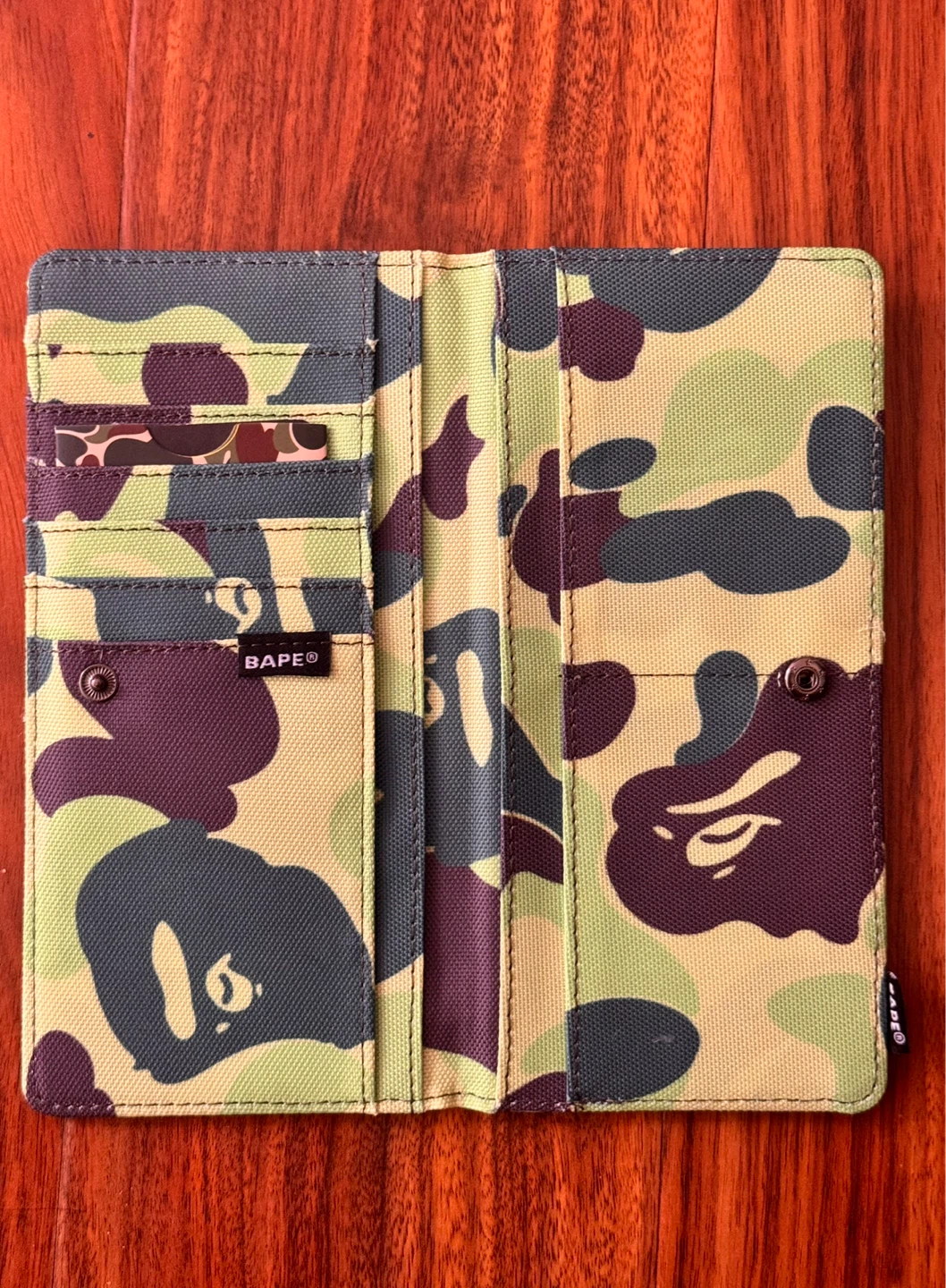 Bape Green Camo Wallet Card Holder - photo 3
