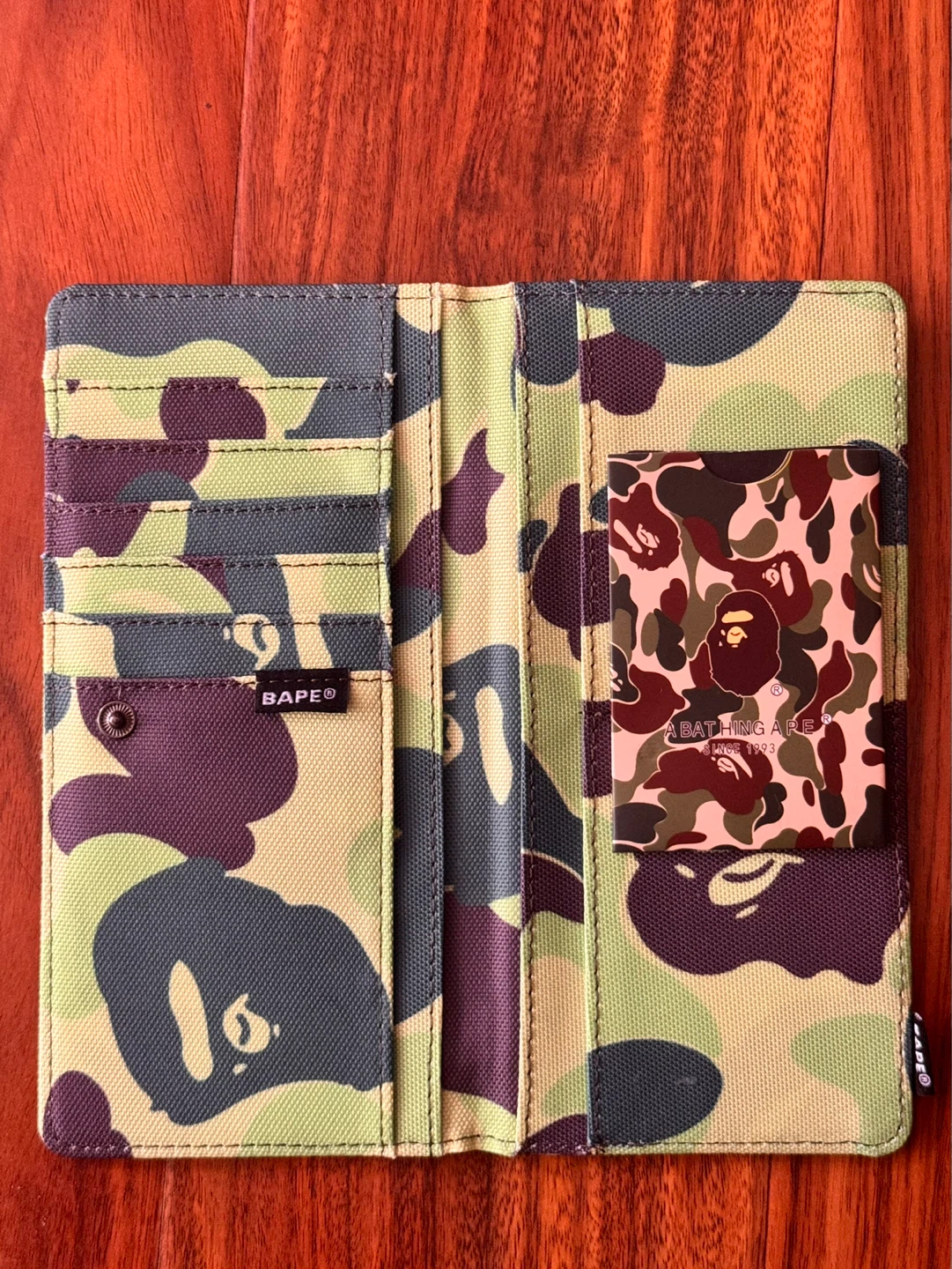 Bape Green Camo Wallet Card Holder - photo 4