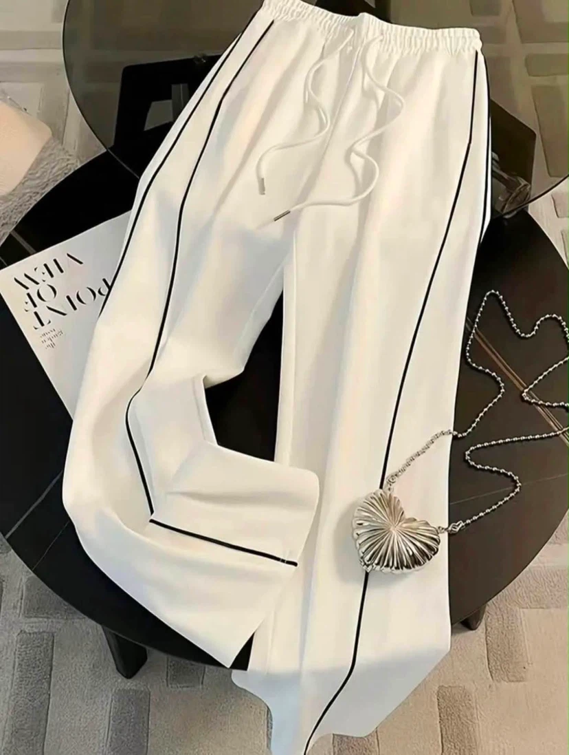 White Tracksuit Set with Black Trim - photo 4