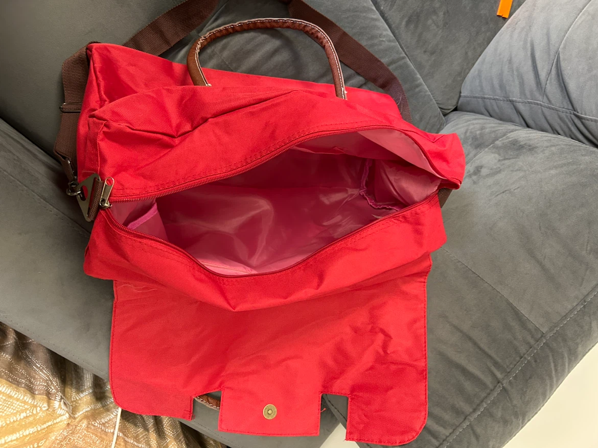 Red Bag with Handles and Shoulder Strap - photo 4
