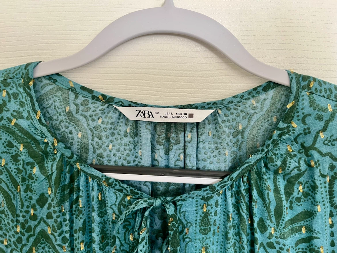 Zara Teal Paisley Dress Large - photo 2