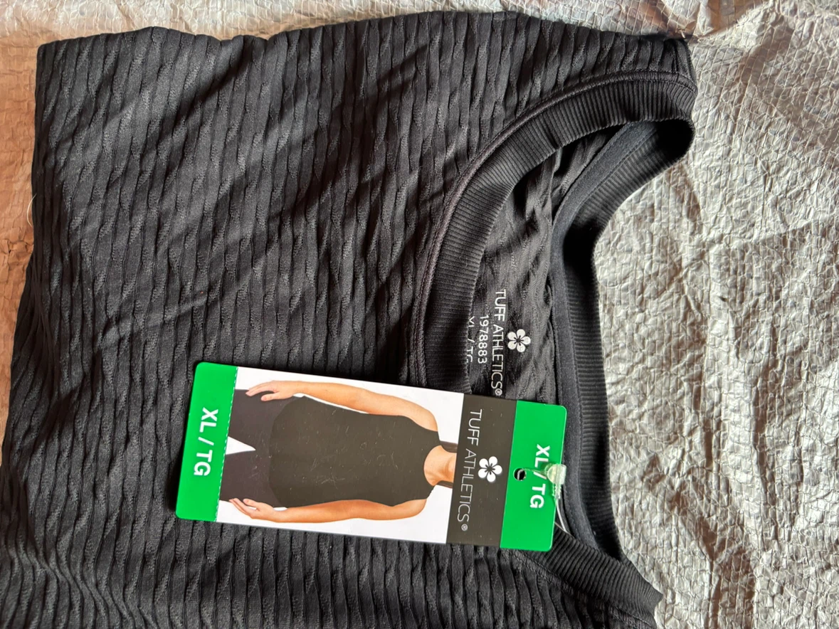 Tuff Athletics Black Ribbed Tank Top XL