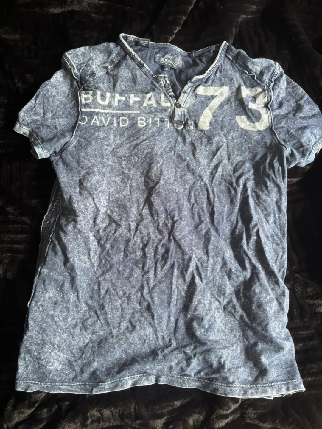 Buffalo David Bitton Small Blue Henley T-Shirt