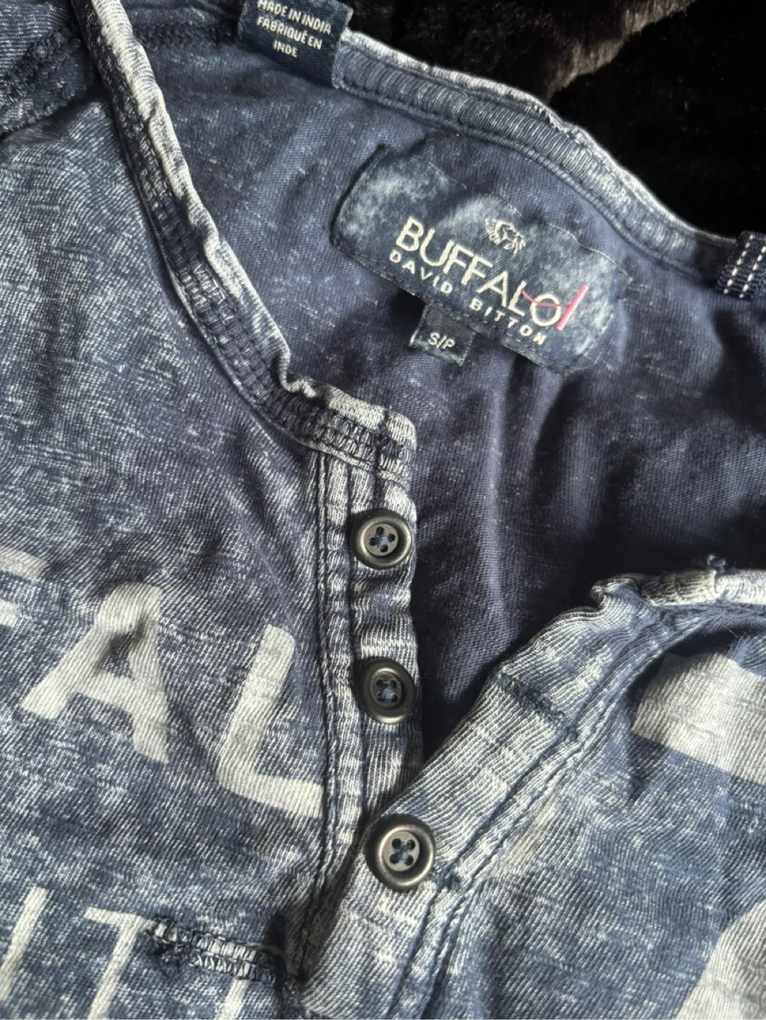 Buffalo David Bitton Small Blue Henley T-Shirt - photo 2
