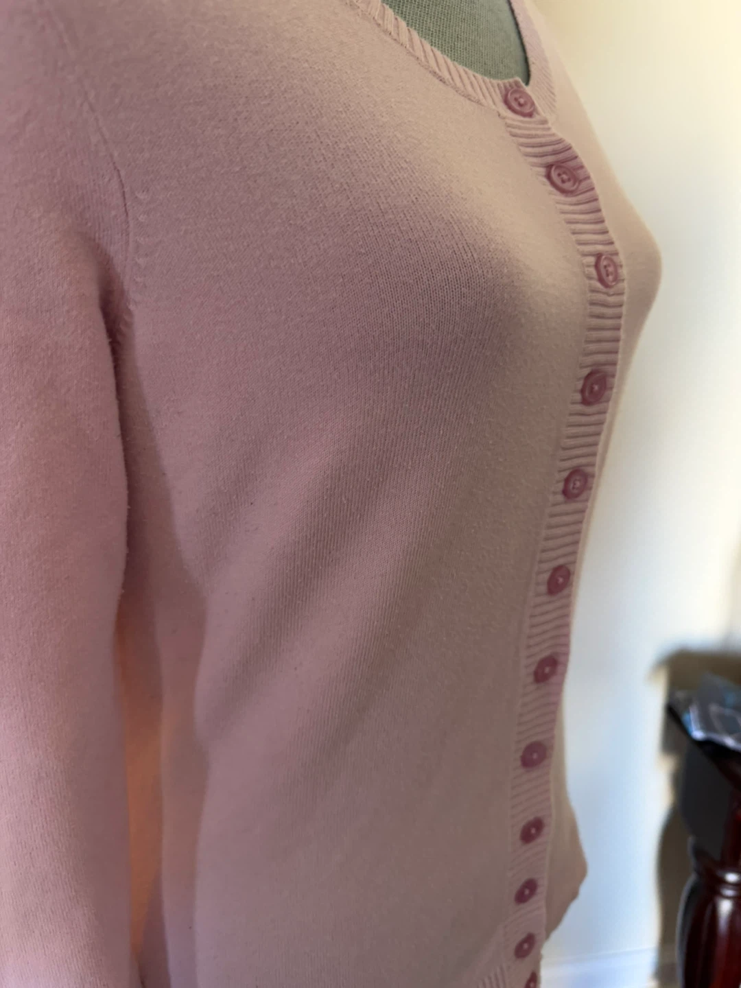 Pink 3/4 Sleeve Button Cardigan size M - photo 3
