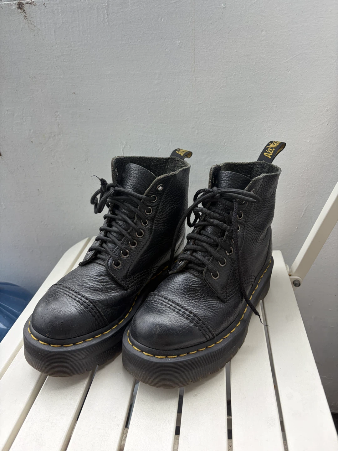 Dr. Martens Black Leather Platform Boots