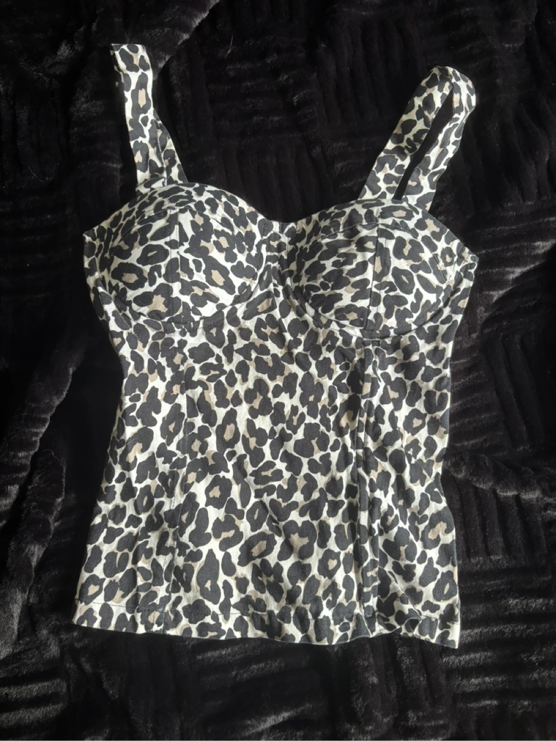 Leopard print bustier tank top