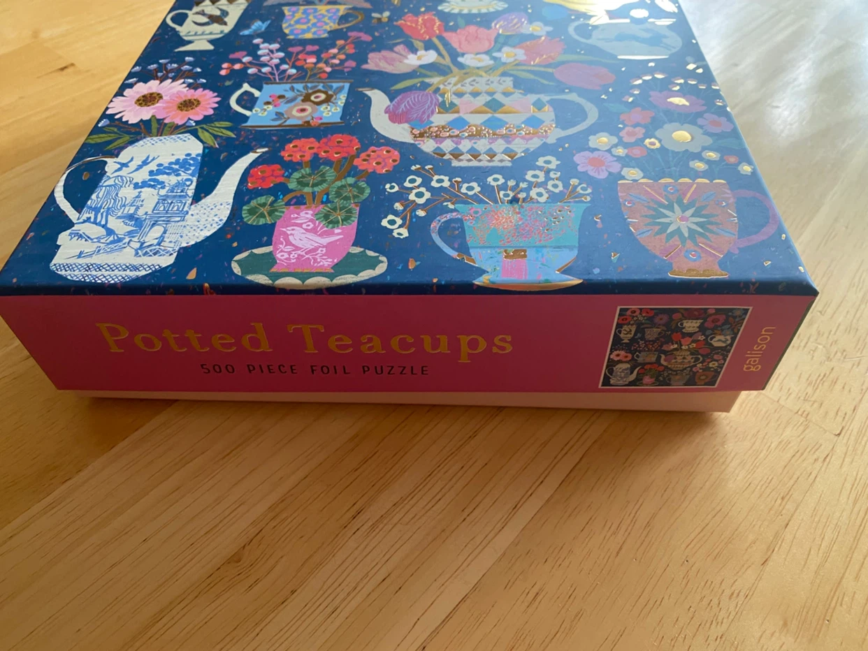 NEW Potted Teacups 500 Piece Foil Puzzle - photo 5