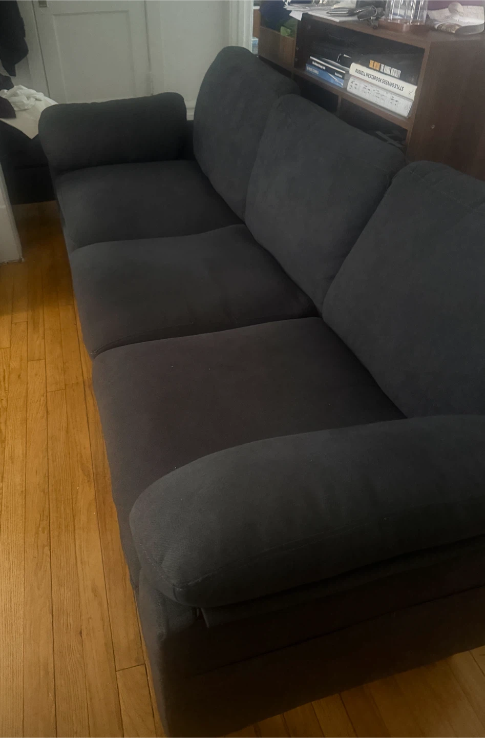 Dark Gray 3-Seater Sofa with Ottoman - photo 3