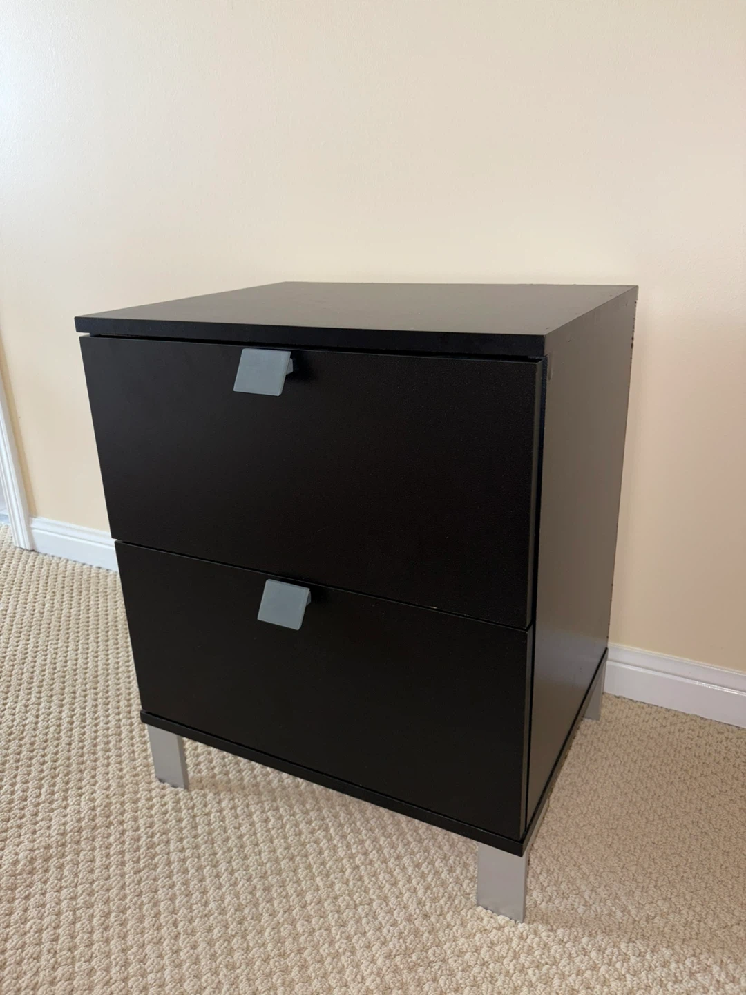 Black Nightstand w/ 2 Drawers