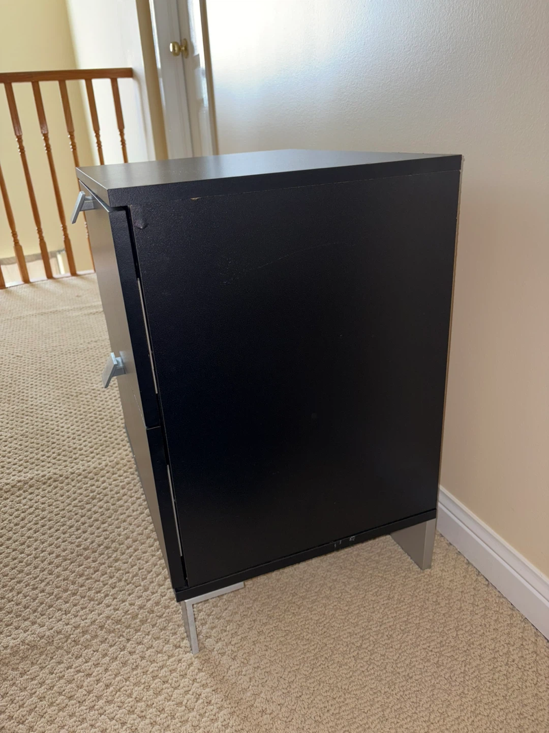 Black Nightstand w/ 2 Drawers - photo 3