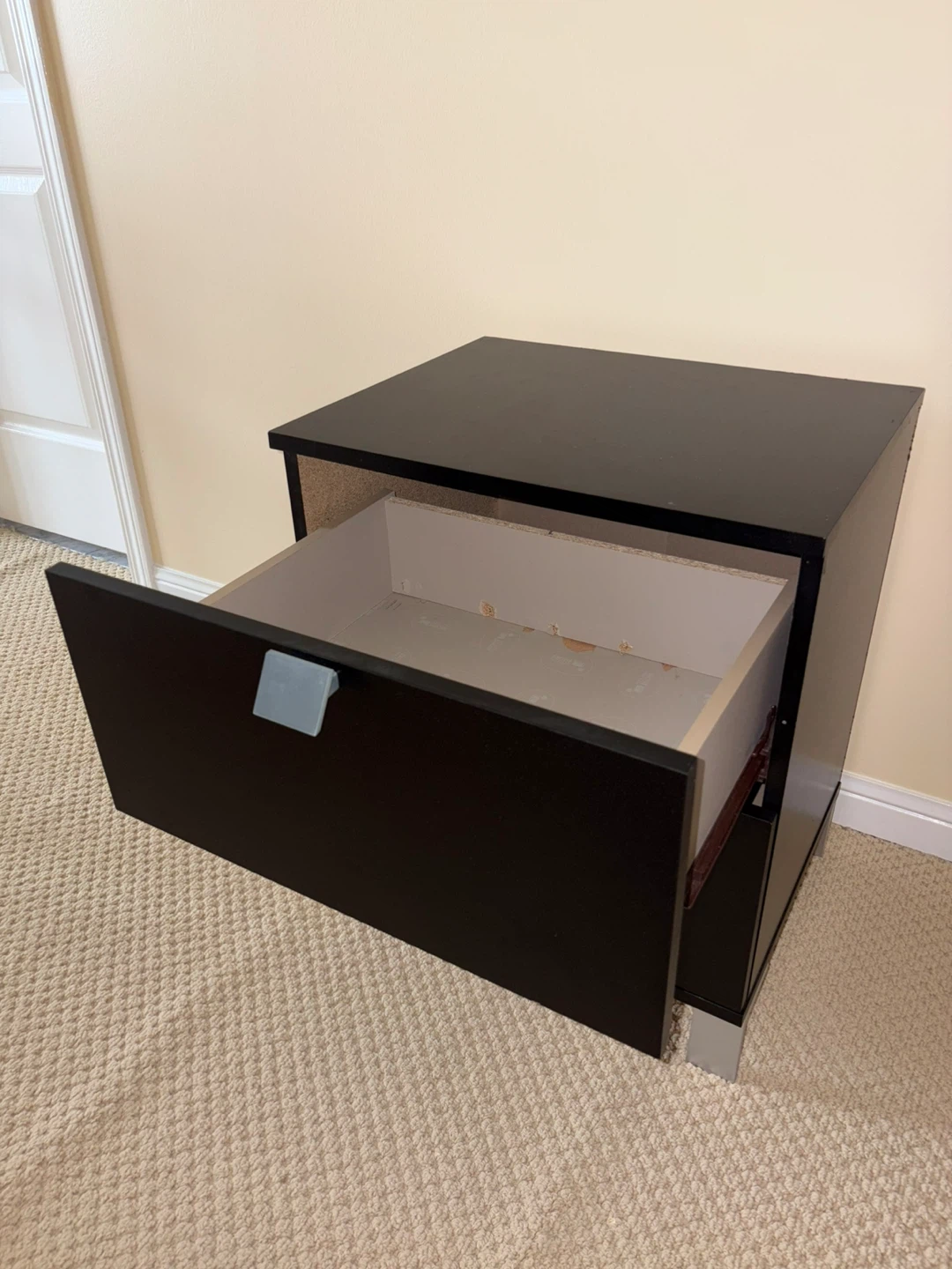 Black Nightstand w/ 2 Drawers - photo 4