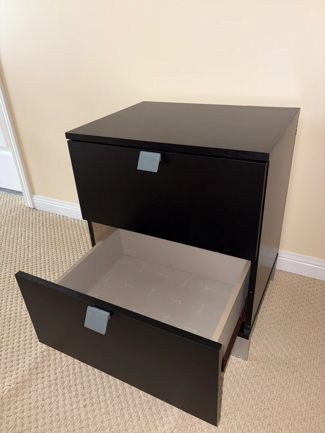 Black Nightstand w/ 2 Drawers - photo 5