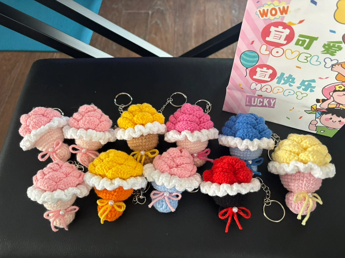 Crocheted bouquet Keychains
