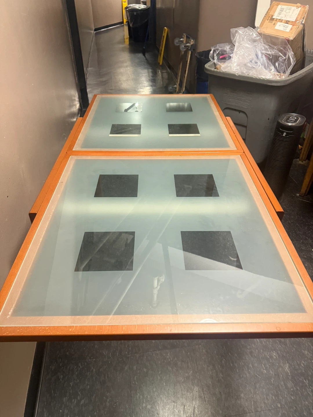 Square Coffee Table with Frosted Glass Top - photo 2