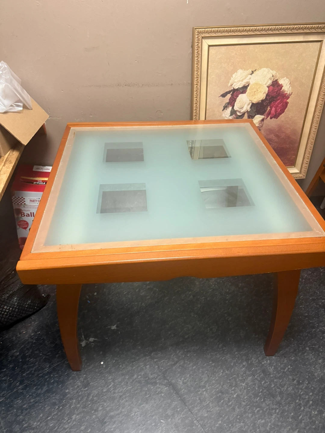 Square Coffee Table with Frosted Glass Top - photo 3